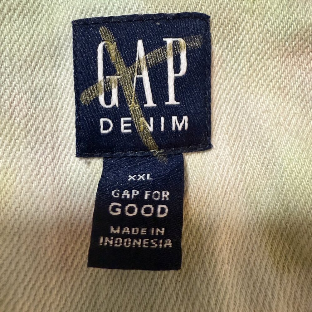 Gap Denim shortalls overalls multicolored watercolor tie-dye pattern size XXL - Picture 6 of 9